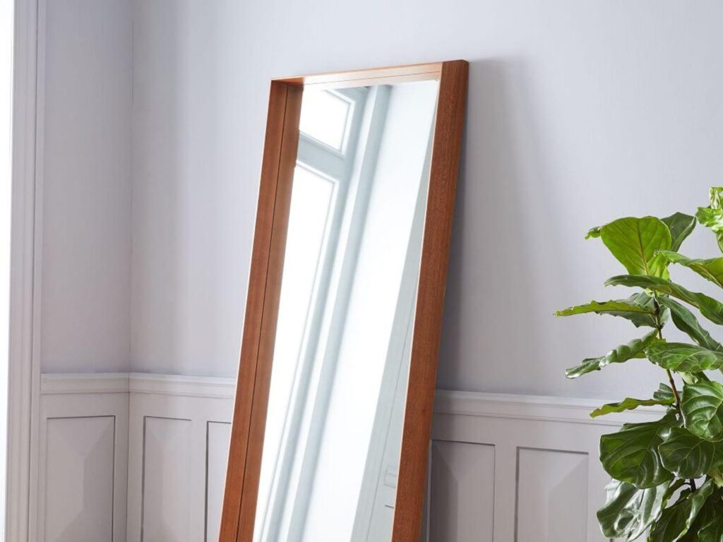 Wood Frame Ledge Mirror